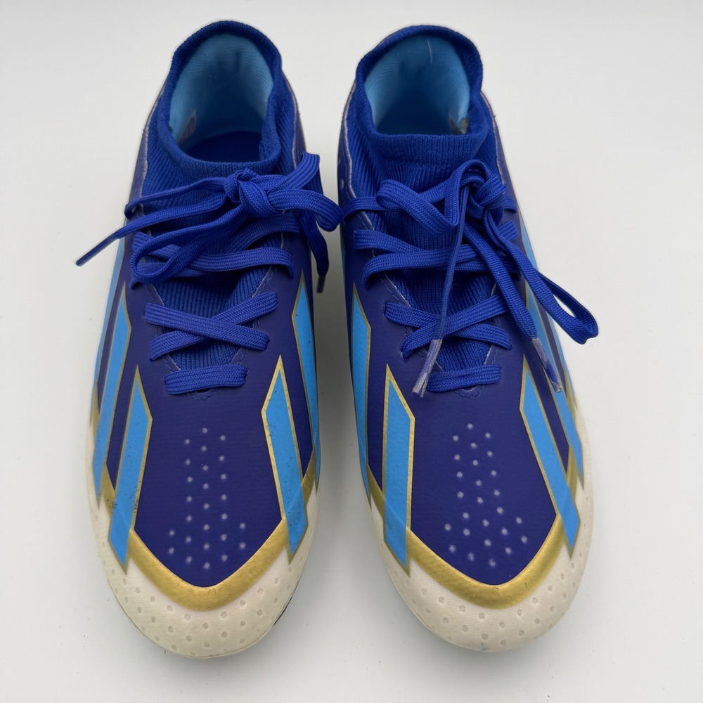 Adidas F50 Messi League Soccer Cleats Youth 7 Blue Gold Good Synthetic